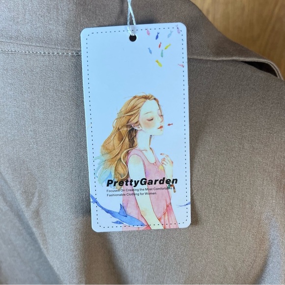 Pretty garden- Stylish Tan Button-Up Shirt Dress XXL NWT - Picture 9 of 12